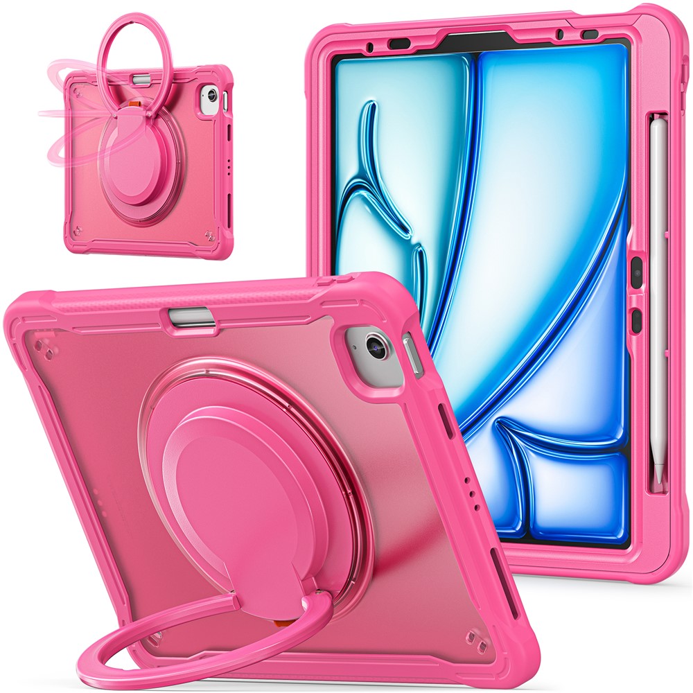 For iPad Air 11 (2025) / (2024) / Air (2022) / (2020) / Pro 11 (2022) / (2021) / (2020) / (2018) Case Rotary Kickstand Tablet Cover - Rose
