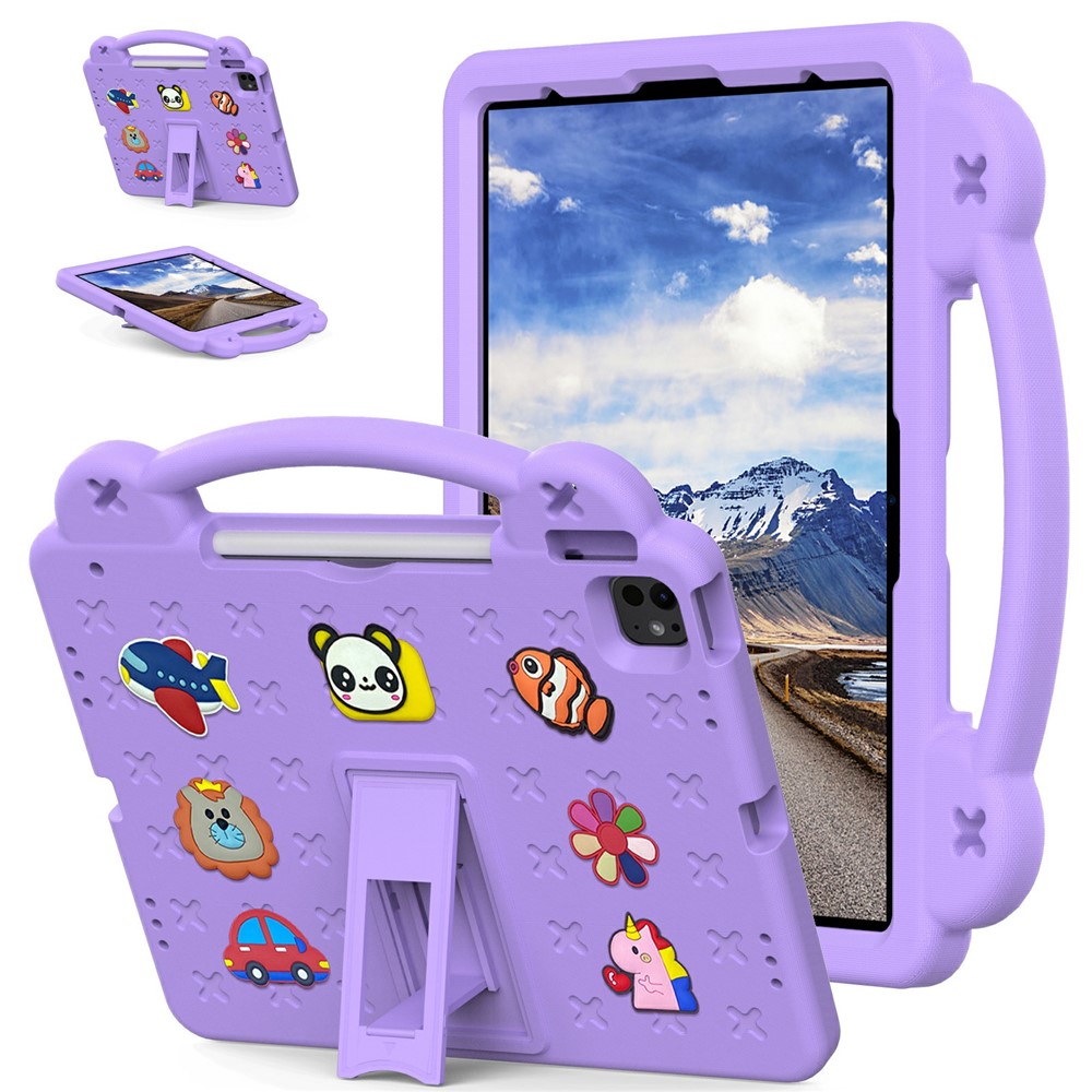 For iPad Pro 13 (2025) / 13 (2024) / Air 13 (2025) / (2024) / iPad Pro 12.9 (2022) / (2021) / (2020) / (2018) Case Kids EVA Tablet Cover - Purple
