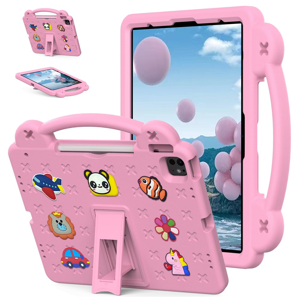 For iPad Pro 13 (2025) / 13 (2024) / Air 13 (2025) / (2024) / iPad Pro 12.9 (2022) / (2021) / (2020) / (2018) Case Kids EVA Tablet Cover - Pink