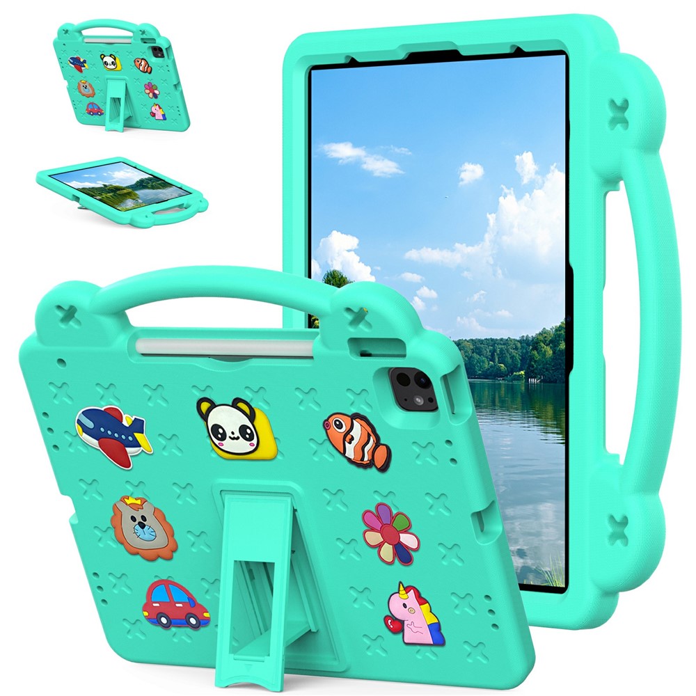 For iPad Pro 13 (2025) / 13 (2024) / Air 13 (2025) / (2024) / iPad Pro 12.9 (2022) / (2021) / (2020) / (2018) Case Kids EVA Tablet Cover - Green