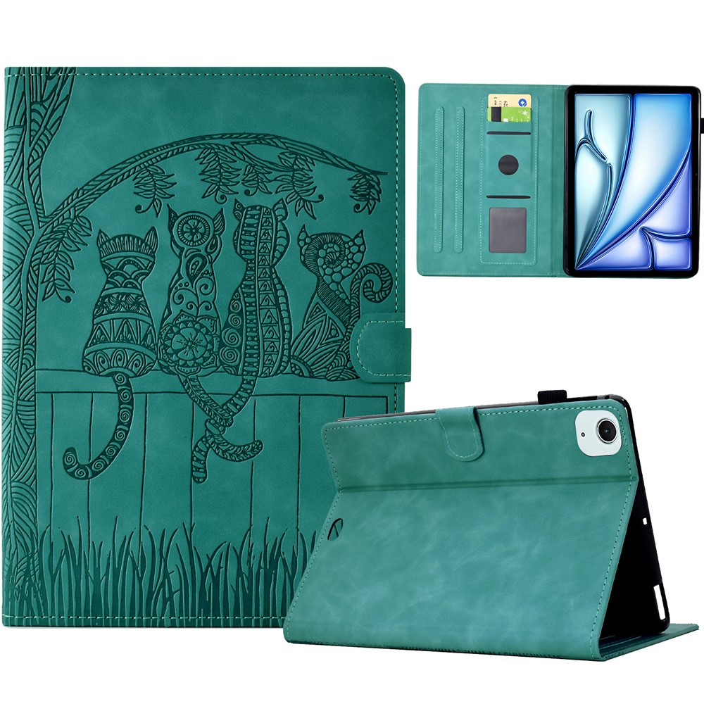 For iPad Air 11 (2025) / (2024) / Air (2022) / (2020) / iPad Pro 11 (2022) / (2021) / (2020) / (2018) Case Leather Card Slots Tablet Cover -  Baby Blue