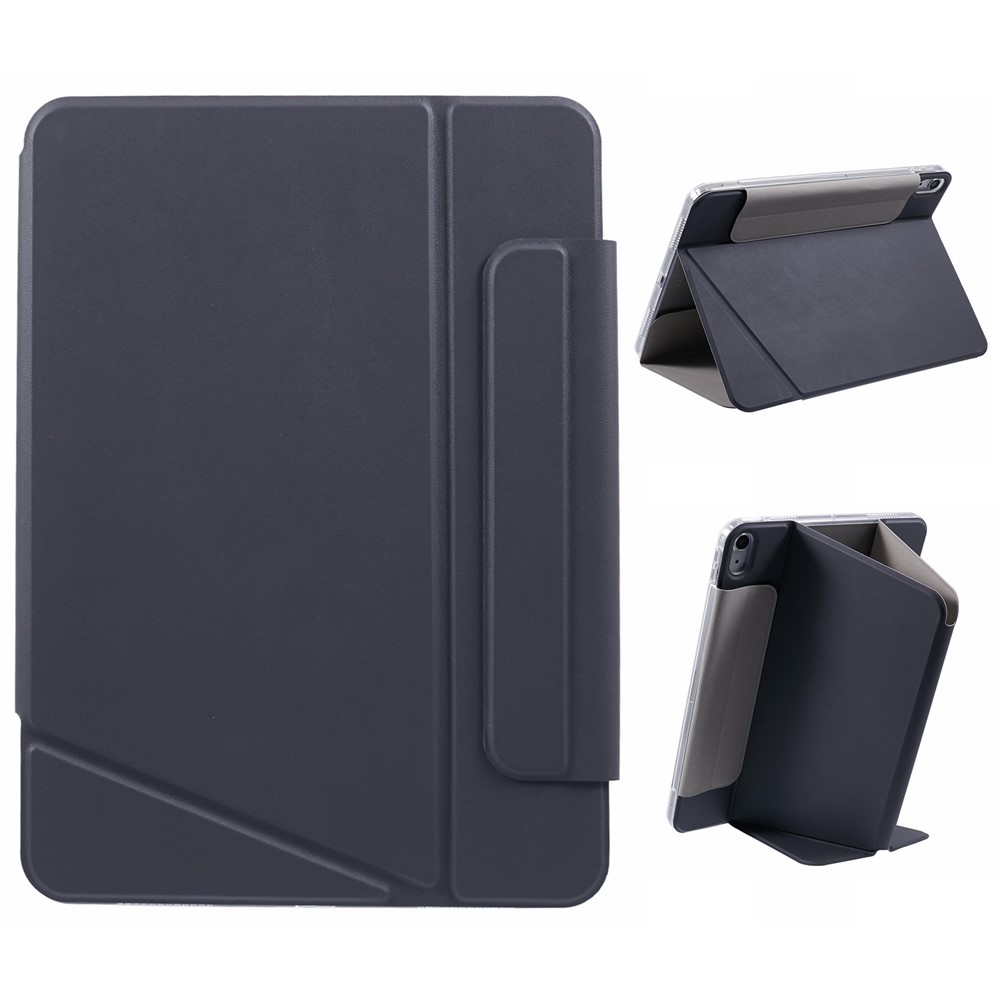 For iPad Air (2022) / (2020) Case Multiple Viewing Stand PU Leather Detachable Tablet Cover - Dark Grey