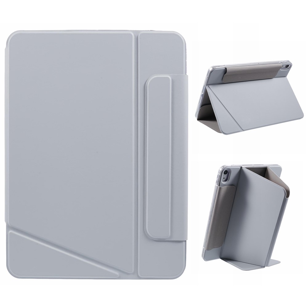 For iPad Air (2022) / (2020) Case Multiple Viewing Stand PU Leather Detachable Tablet Cover - Grey