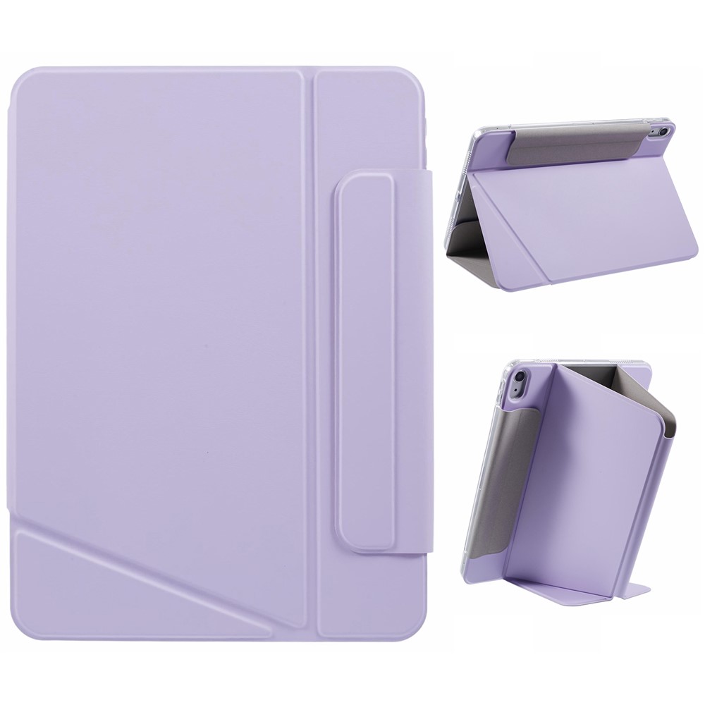 For iPad Air (2022) / (2020) Case Multiple Viewing Stand PU Leather Detachable Tablet Cover - Purple