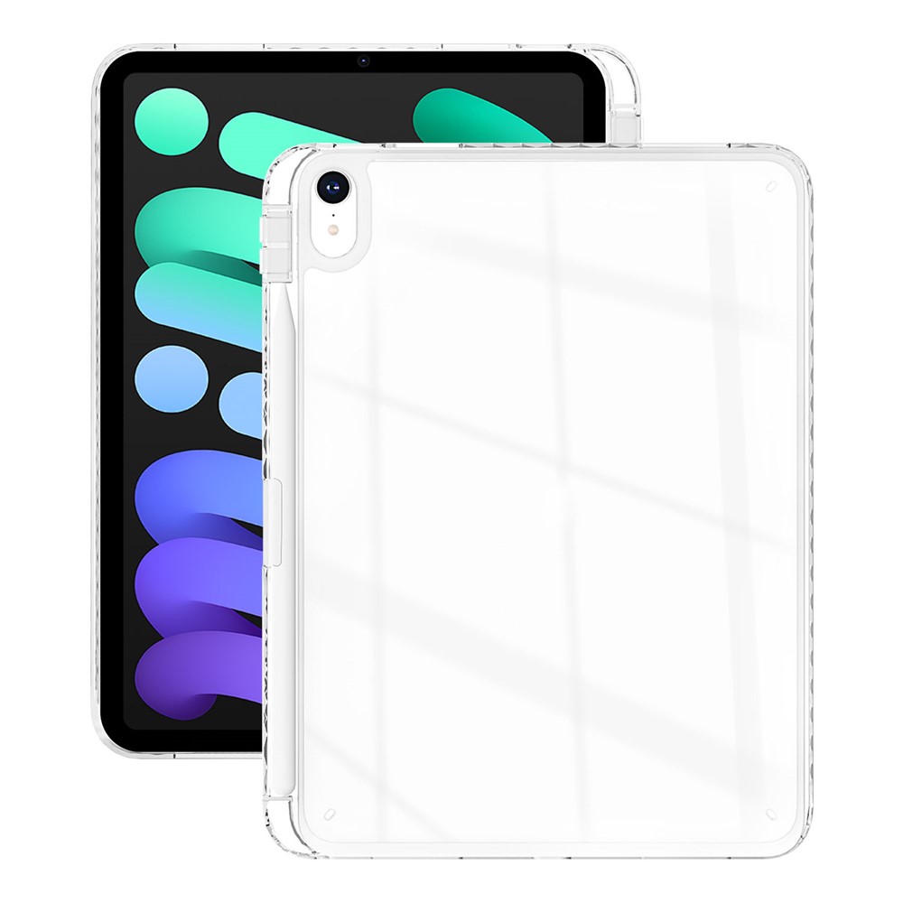For iPad (2025) / 10.9 (2022) Case Clear TPU Tablet Protective Cover with Pen Slot - Transparent