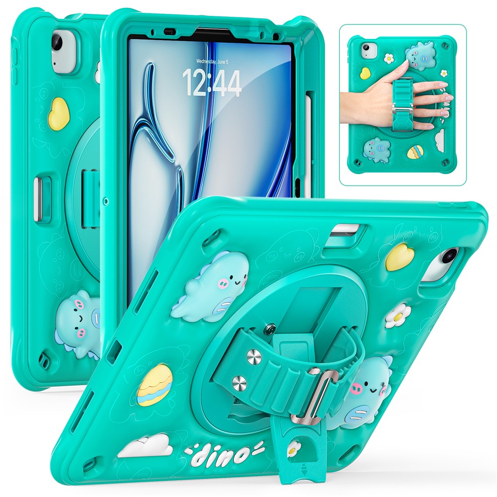 For iPad Air 11 (2025) / (2024) / Air (2022) / (2020) / Pro 11 (2022) / (2021) / (2020) / (2018) Case Kickstand PC+Silicone+TPU Cover