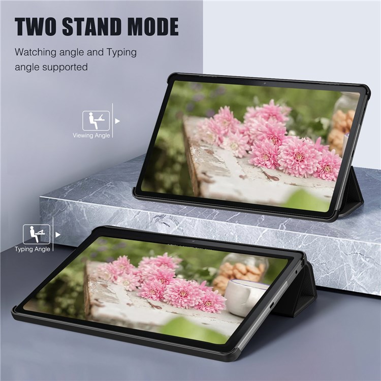 For Lenovo Tab M10 (Gen 3) PU Leather Trifold Stand Cover Full Body Protective Auto Wake/Sleep Smart Case-2