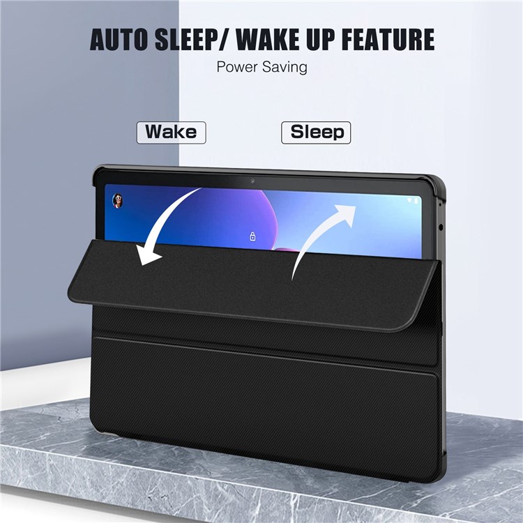 For Lenovo Tab M10 (Gen 3) PU Leather Trifold Stand Cover Full Body Protective Auto Wake/Sleep Smart Case-6