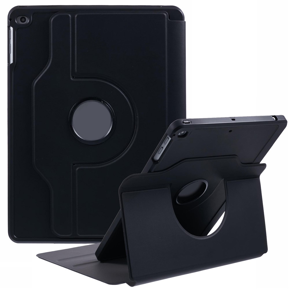 For iPad 9.7-inch (2018)  /  (2017)  /  iPad Air 2  /  Air (2013) Case Stand Leather Tablet Cover - Black