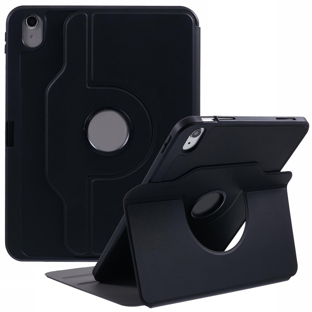 For iPad (2025) / 10.9 (2022) Case Stand Leather Tablet Cover - Black