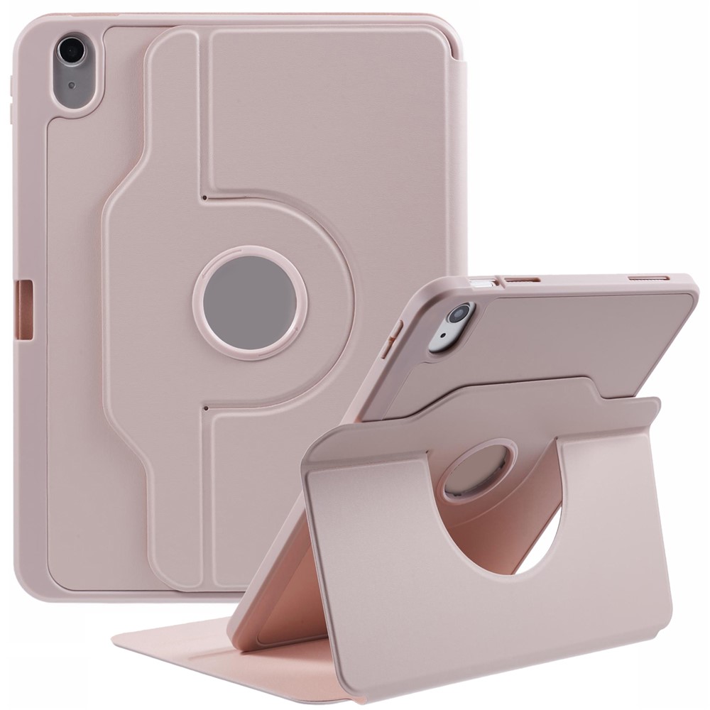 For iPad (2025) / 10.9 (2022) Case Stand Leather Tablet Cover - Rose Gold