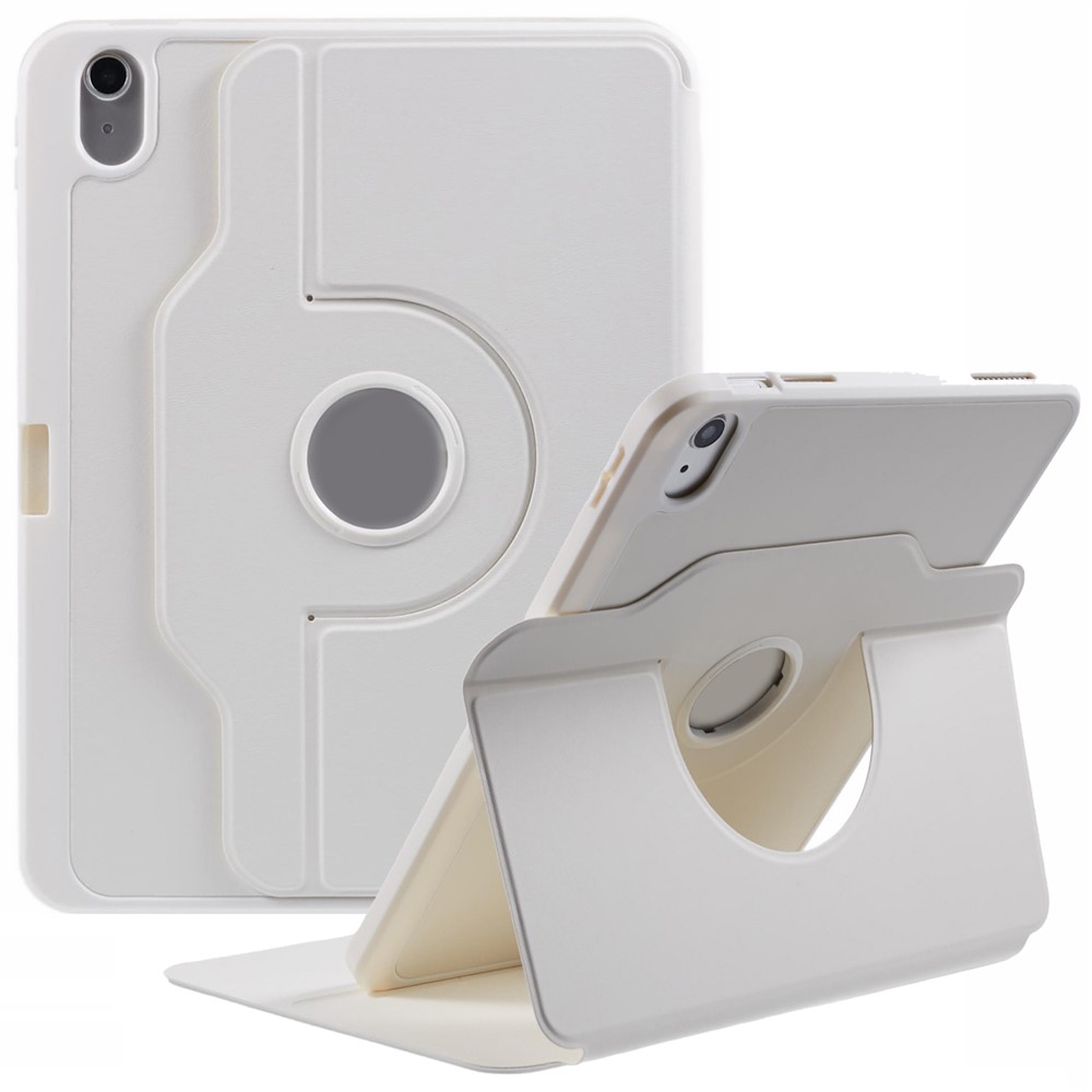For iPad (2025) / 10.9 (2022) Case Stand Leather Tablet Cover - White