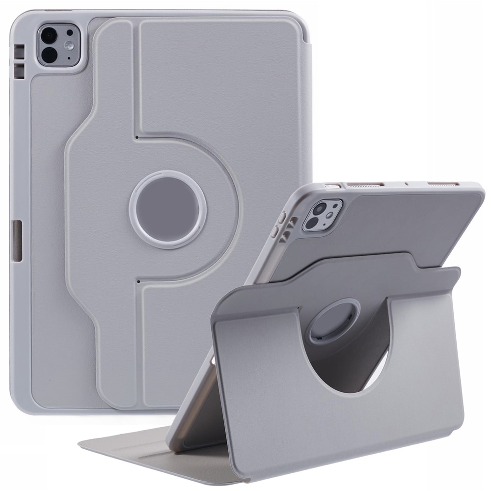 For iPad Pro 11 (2025) / 11 (2024) Case Stand Leather Tablet Cover - Grey