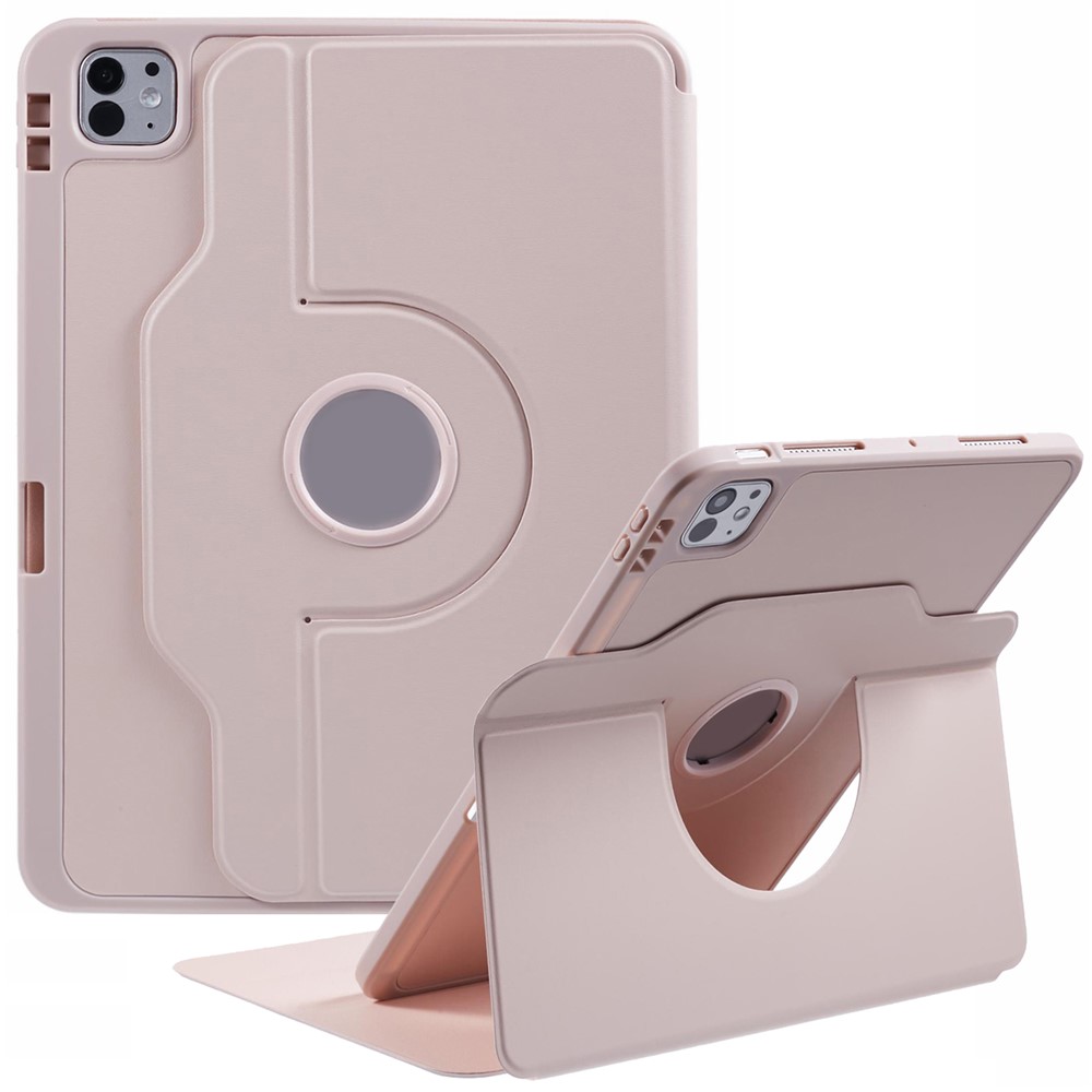 For iPad Pro 11 (2025) / 11 (2024) Case Stand Leather Tablet Cover - Rose Gold