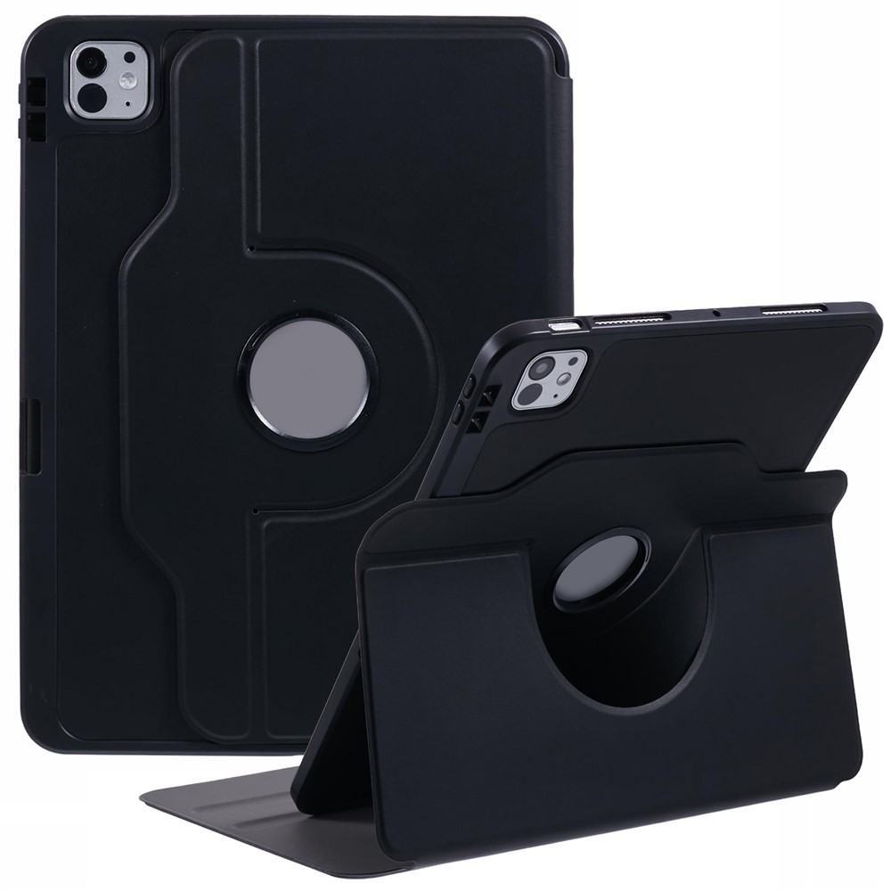 For iPad Pro 11 (2025) / 11 (2024) Case Stand Leather Tablet Cover - Black