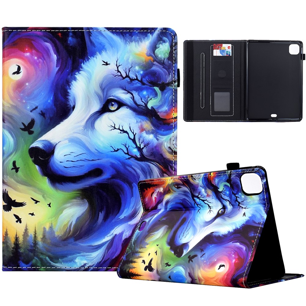Tablet Case for iPad Air 11 (2025) / (2024) / iPad Pro 11 (2022) / (2020) / Air (2022) / (2020) Pattern Printing Cover Card Holder - Dog