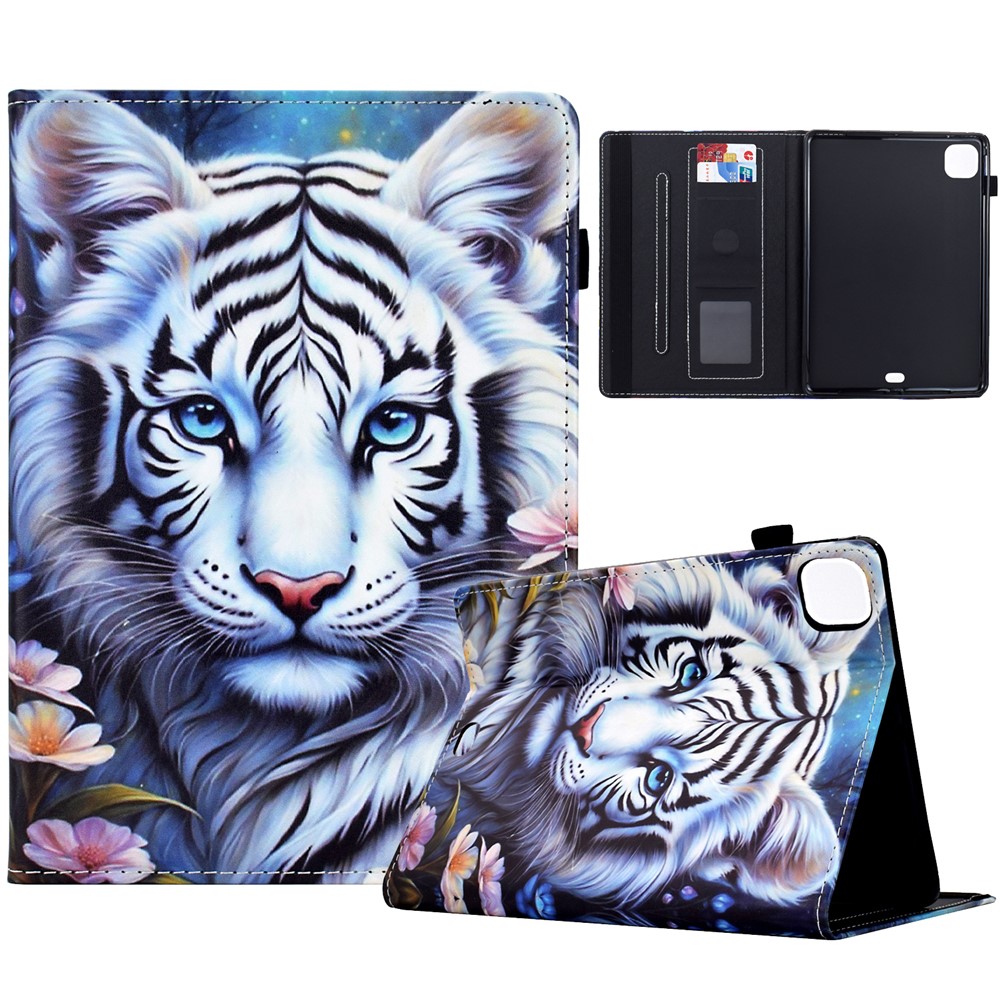 Tablet Case for iPad Air 11 (2025) / (2024) / iPad Pro 11 (2022) / (2020) / Air (2022) / (2020) Pattern Printing Cover Card Holder - Tiger