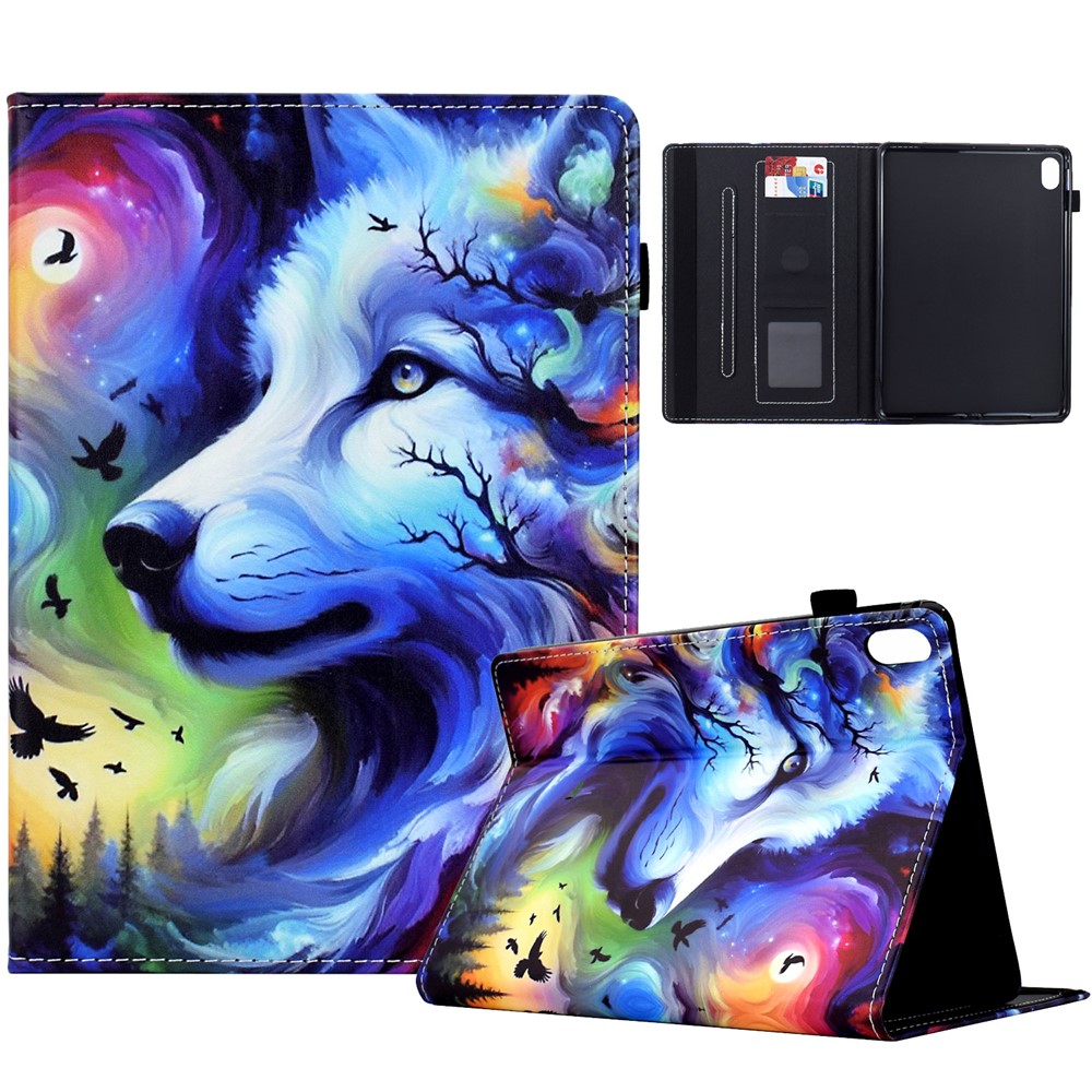 For iPad (2025) / 10.9 (2022) Case Pattern Printing Tablet Cover Shockproof Leather Card Holder Stand Case - Dog