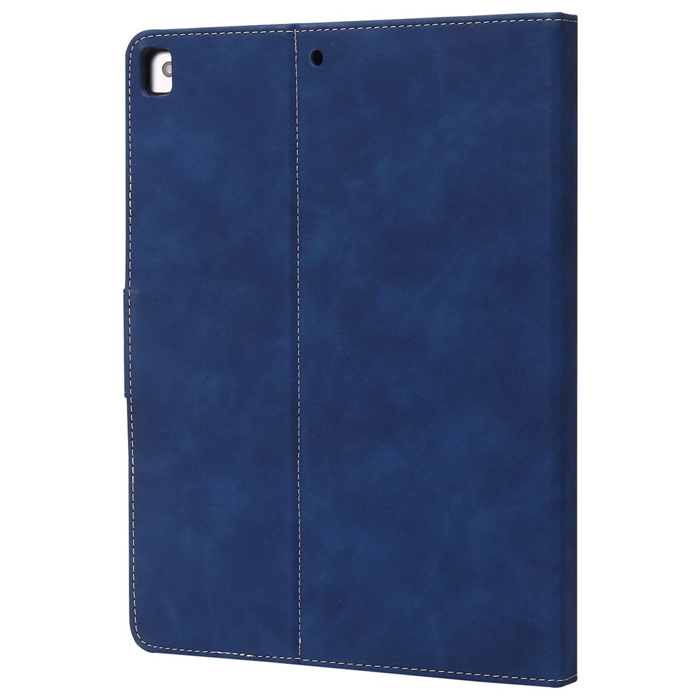 For iPad 10.2 (2021)/(2020)/(2019) PU Leather Smart Cover Wallet Design Folio Stand Tablet Case with Pencil Holder – Dark Blue-10