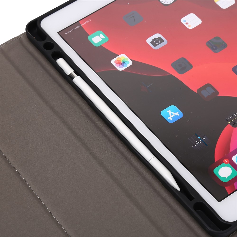 For iPad 10.2 (2021)/(2020)/(2019) PU Leather Smart Cover Wallet Design Folio Stand Tablet Case with Pencil Holder – Dark Blue-5