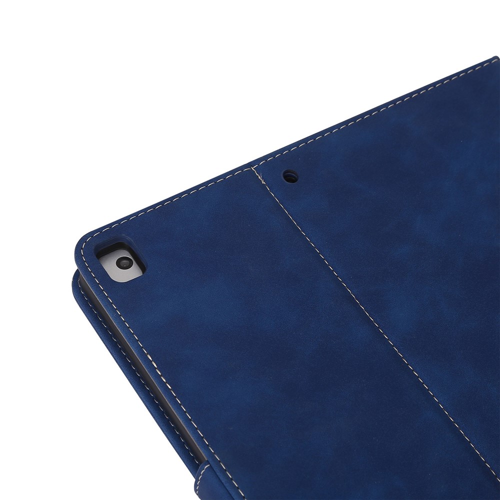 For iPad 10.2 (2021)/(2020)/(2019) PU Leather Smart Cover Wallet Design Folio Stand Tablet Case with Pencil Holder – Dark Blue-6