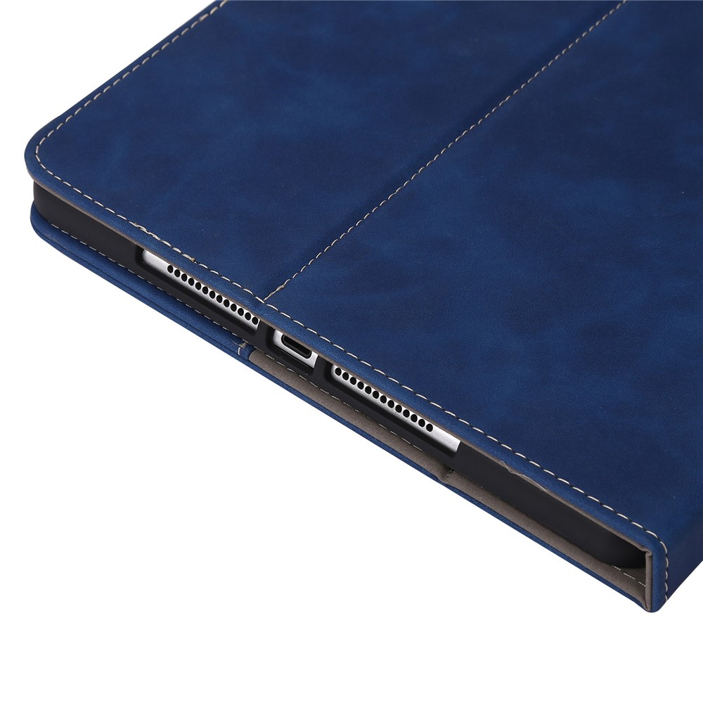 For iPad 10.2 (2021)/(2020)/(2019) PU Leather Smart Cover Wallet Design Folio Stand Tablet Case with Pencil Holder – Dark Blue-7