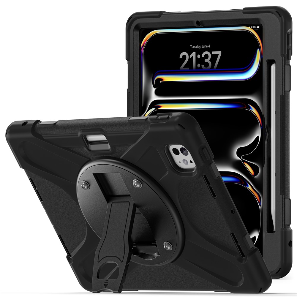 For iPad Pro 11 (2025) / 11 (2024) Case Kickstand PC+Silicone Tablet Cover