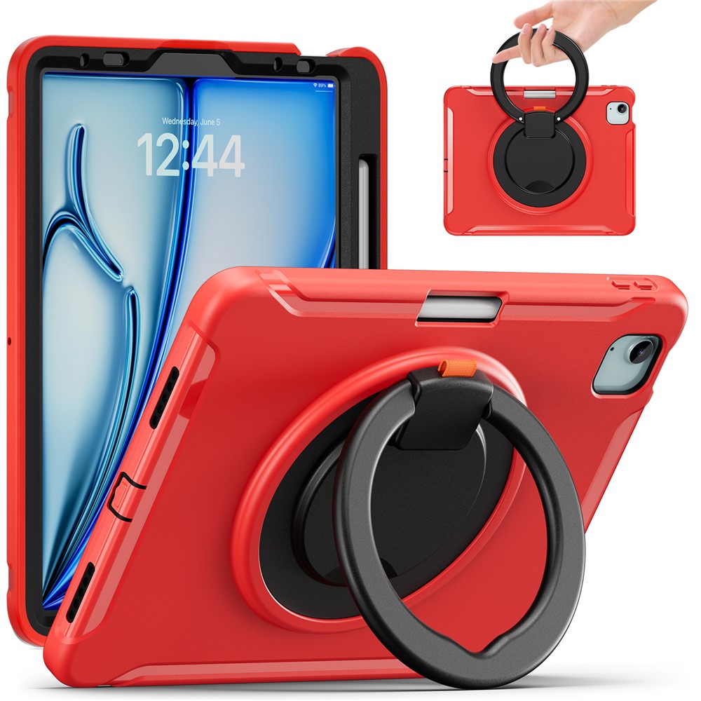 For iPad Air 11 (2025) / (2024) / Air (2022) / (2020) / Pro 11 (2022) / (2021) / (2020) / (2018) Case Kickstand with Pen Slot - Red