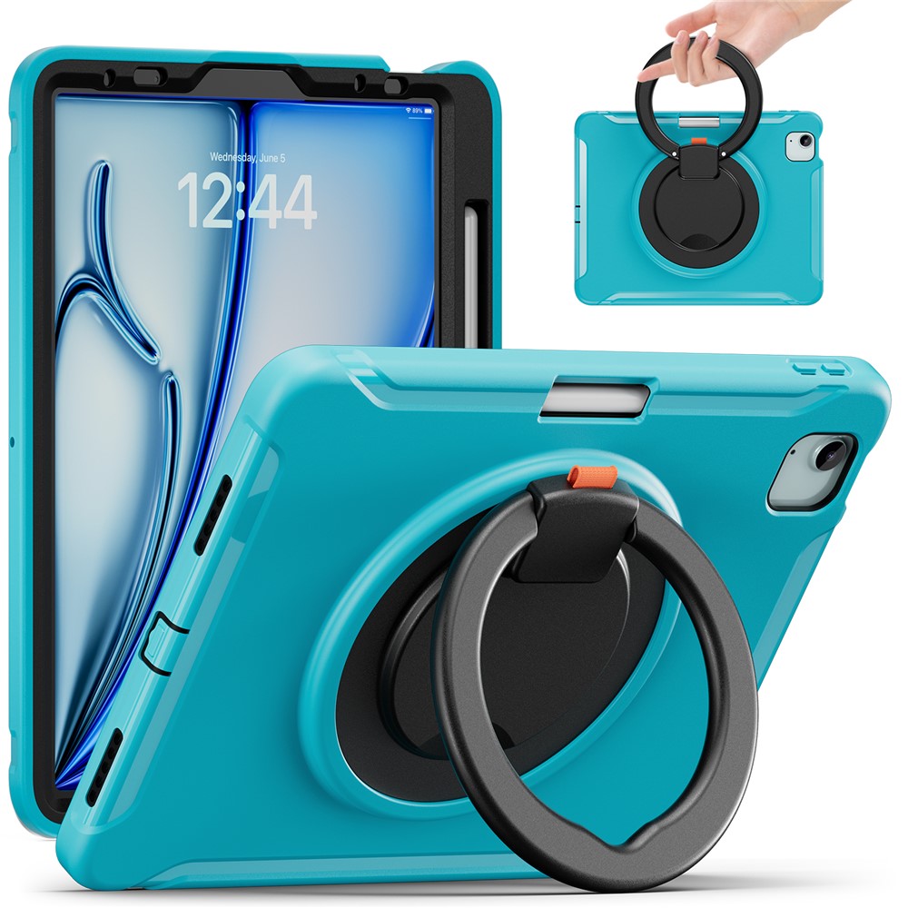 For iPad Air 11 (2025) / (2024) / Air (2022) / (2020) / Pro 11 (2022) / (2021) / (2020) / (2018) Case Kickstand with Pen Slot - Blue