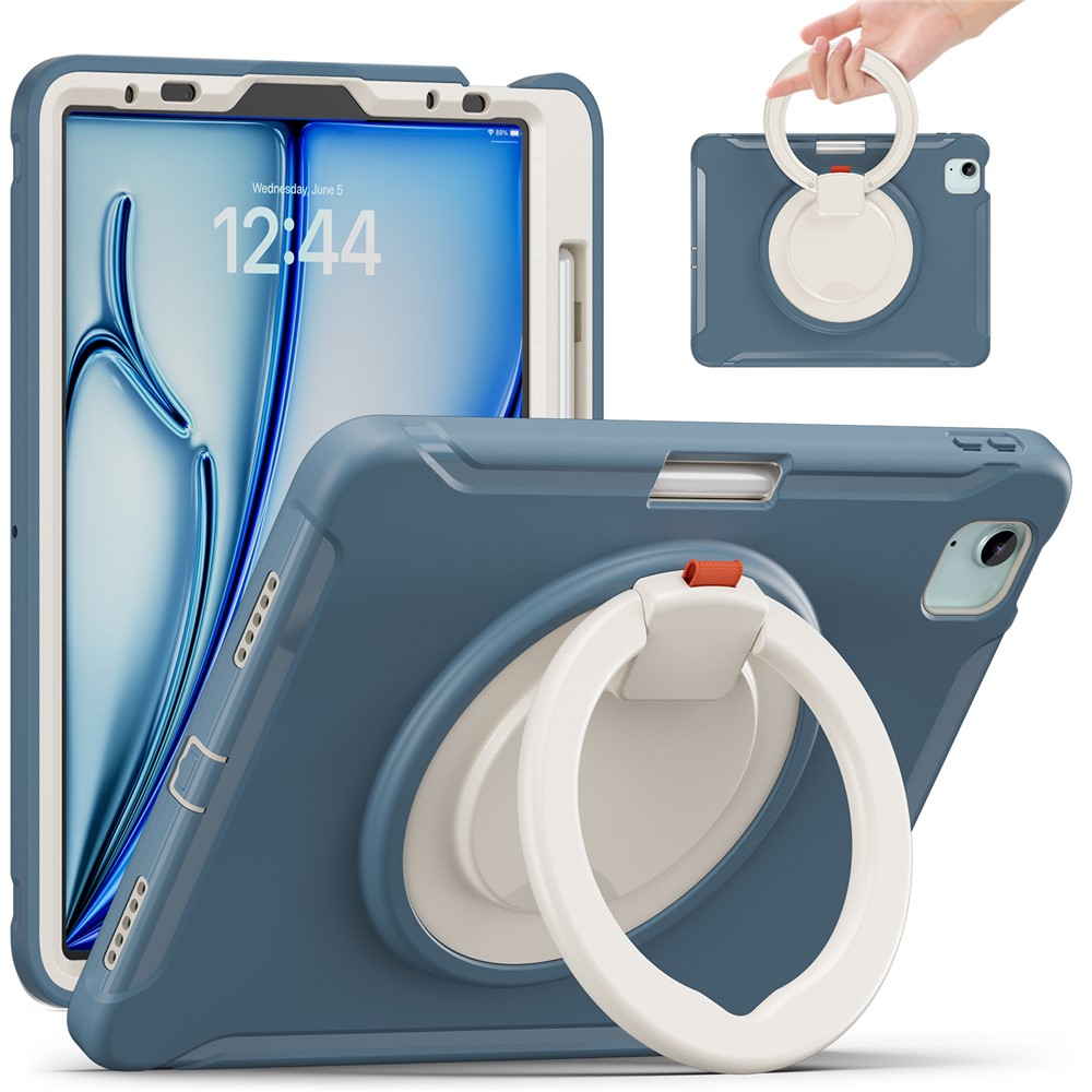 For iPad Air 11 (2025) / (2024) / Air (2022) / (2020) / Pro 11 (2022) / (2021) / (2020) / (2018) Case Kickstand with Pen Slot - Cornflower Blue