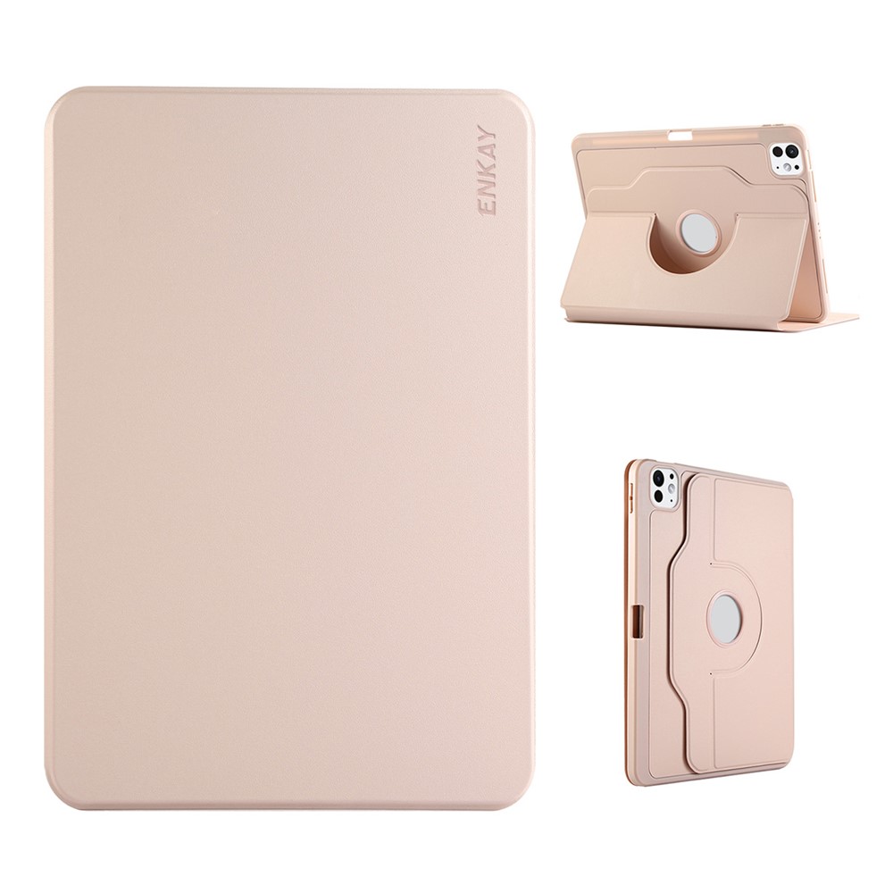For iPad Air 11 (2025) / (2024) / Air (2022) / (2020) / Pro 11 (2022) / (2021) / (2020) / (2018) ENKAY HAT PRINCE PU Tablet Stand Case - Pink