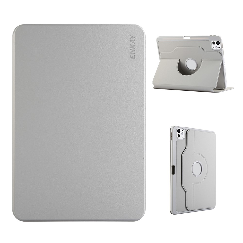 ENKAY For iPad Air 13 (2026) / (2025) / (2024) / Pro 12.9-inch (2018) / (2020) / (2022) / (2021)  HAT PRINCE Stand Case TPU+PU Tablet Cover - Grey