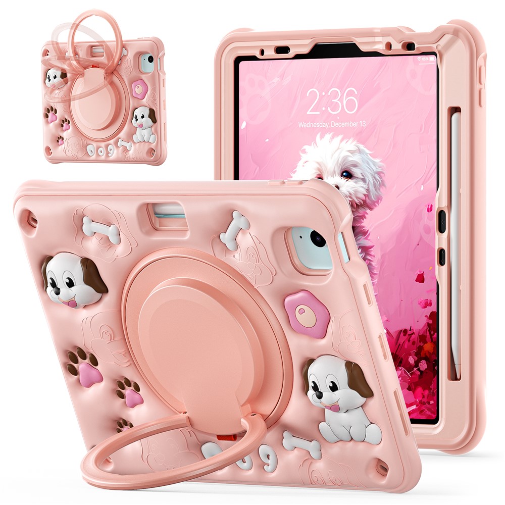 For iPad Air 11 (2025) / (2024) / Air (2022) / (2020) / Pro 11 (2022) / (2021) / (2020) / (2018) Case Cute Dog Pattern Kickstand Tablet Cover