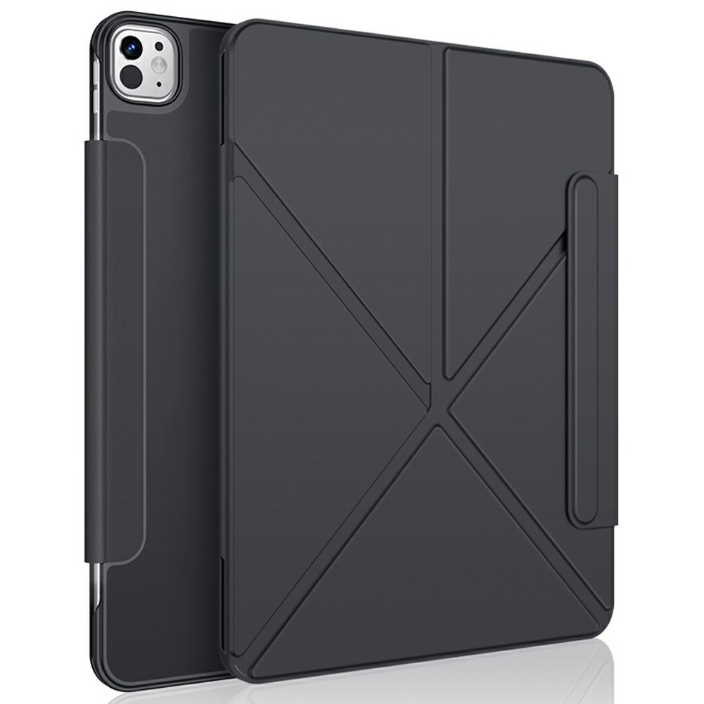 XUNDD XDD-0014 For iPad Pro 13 (2025) / 13 (2024) Case PU Leather Multi-Angle Stand Smart Tablet Cover with Pen Holder - Black