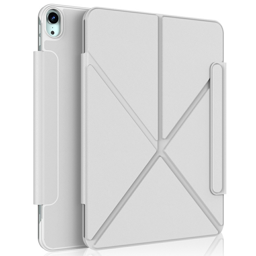 XUNDD XDD-0014 For iPad Air 13 (2024) Case PU Leather Multi-Angle Stand Smart Tablet Cover with Pen Holder - Grey