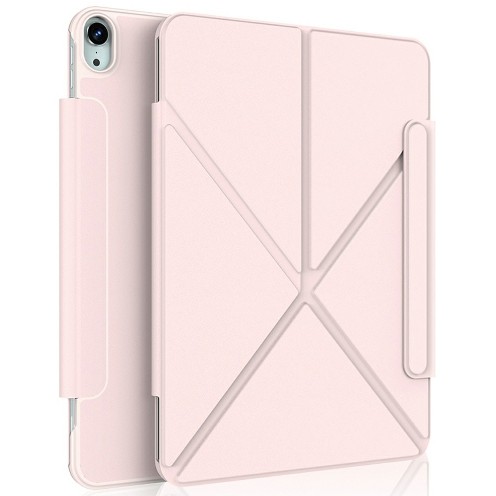 XUNDD XDD-0014 For iPad Air 11 (2024) / Air (2022) / (2020) Case PU Leather Multi-Angle Stand Smart Tablet Cover with Pen Holder - Pink