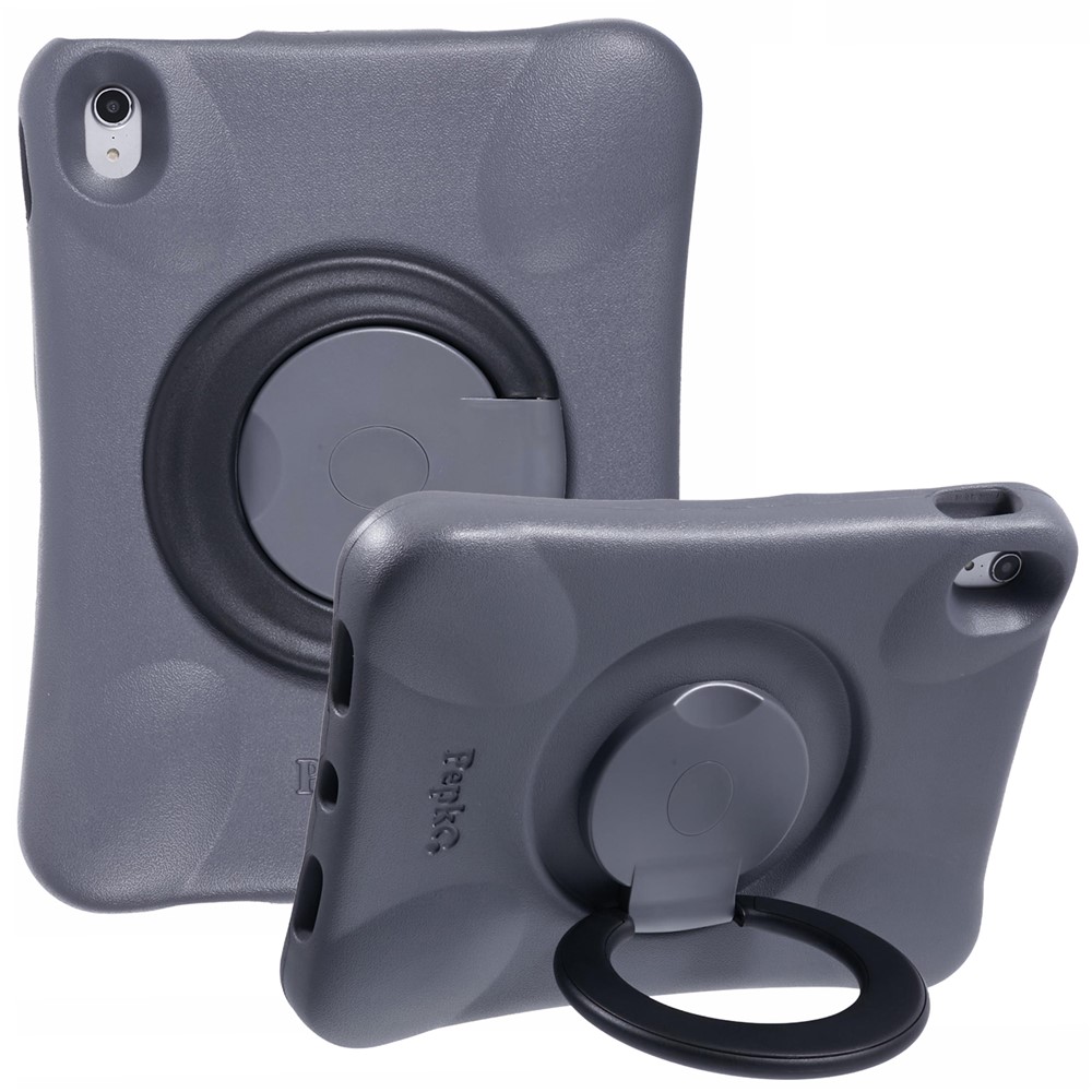PEPKOO For iPad Air 11 (2025) / (2024) Shockproof Tablet Case 360-Degree Rotatable PC Kickstand EVA Protective Cover - Grey / Black