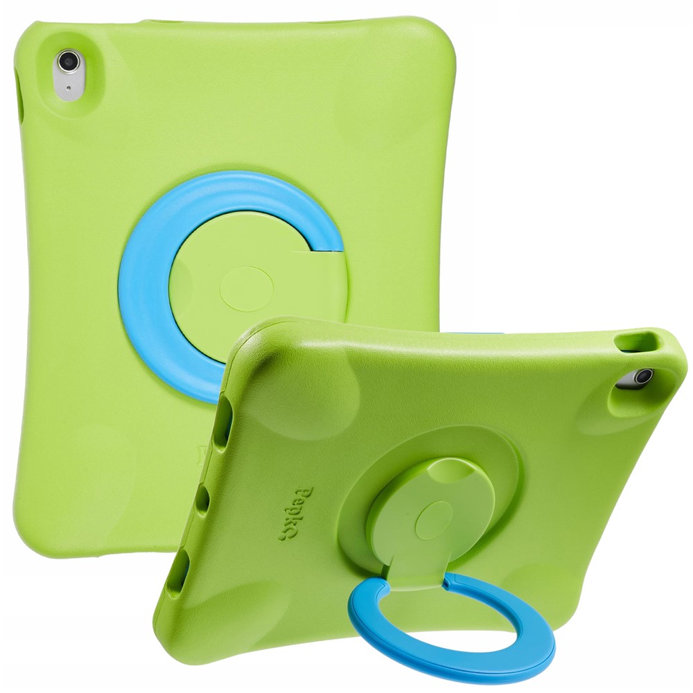 PEPKOO For iPad Air 11 (2025)  /  (2024) Shockproof Tablet Case 360-Degree Rotatable PC Kickstand EVA Protective Cover - Green  /  Blue