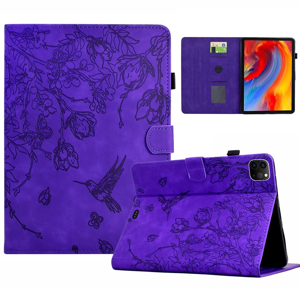 For iPad Air 11 (2025) / (2024) / Air (2022) / (2020) / iPad Pro 11 (2022) / (2021) / (2020) / (2018) Case Card Holder Leather Tablet Cover - Purple