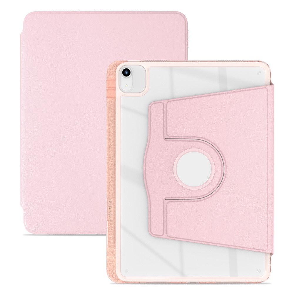 Tablet Case For iPad Air 11 (2025) / (2024) / Pro 11 (2022) (2021) (2020) (2018) / Air (2022) (2020) PU+Acrylic+TPU Clear Cover - Pink