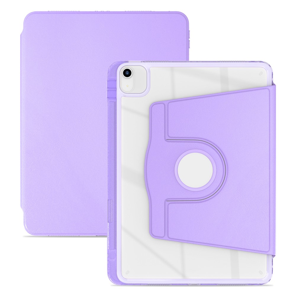 Tablet Case For iPad Air 11 (2025) / (2024) / Pro 11 (2022) (2021) (2020) (2018) / Air (2022) (2020) PU+Acrylic+TPU Clear Cover - Purple