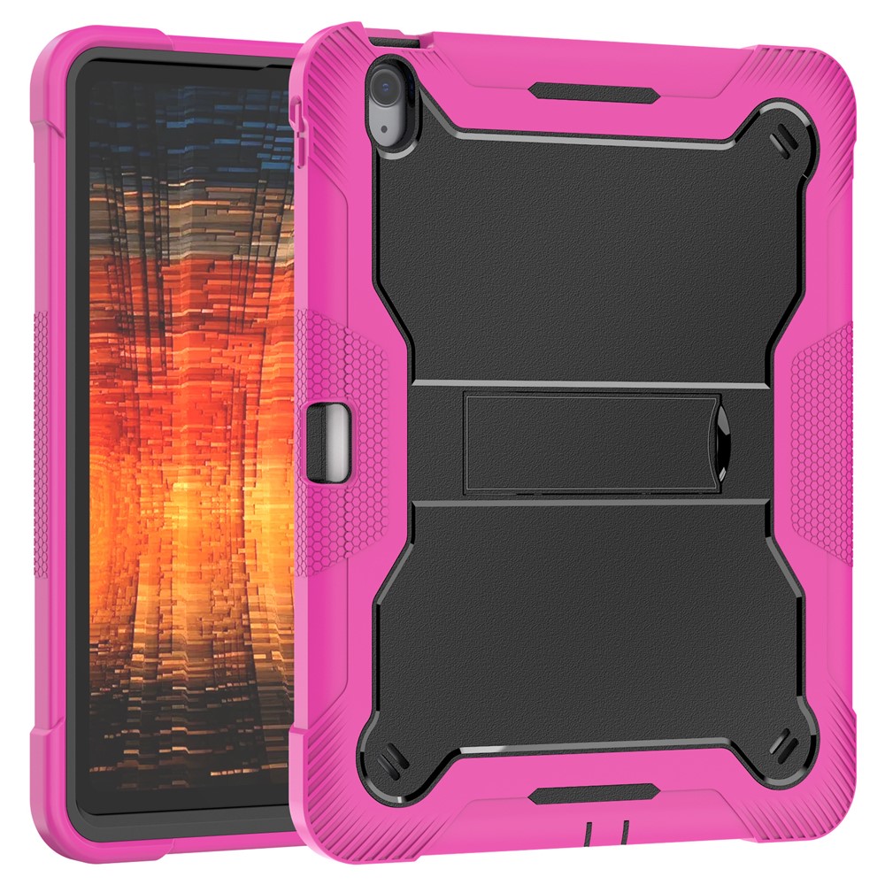 Bulk Purchasing Tablet Case For iPad 10.2 (2021)  /  (2020)  /  (2019) Kickstand Silicone + PC Impact Protective Tablet Cover - Rose+Black