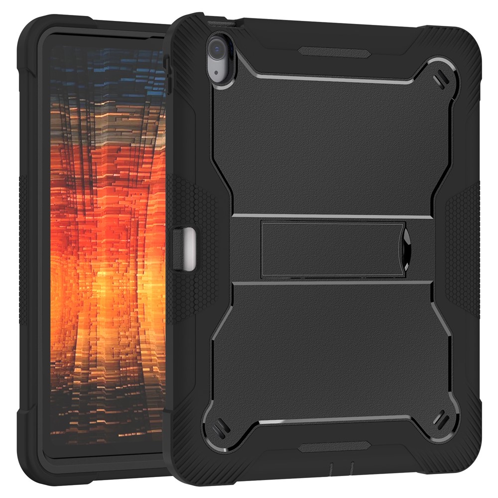 Bulk Purchasing For iPad (2025) / 10.9 (2022) Case Kickstand Silicone + PC Impact Protective Tablet Cover - Black