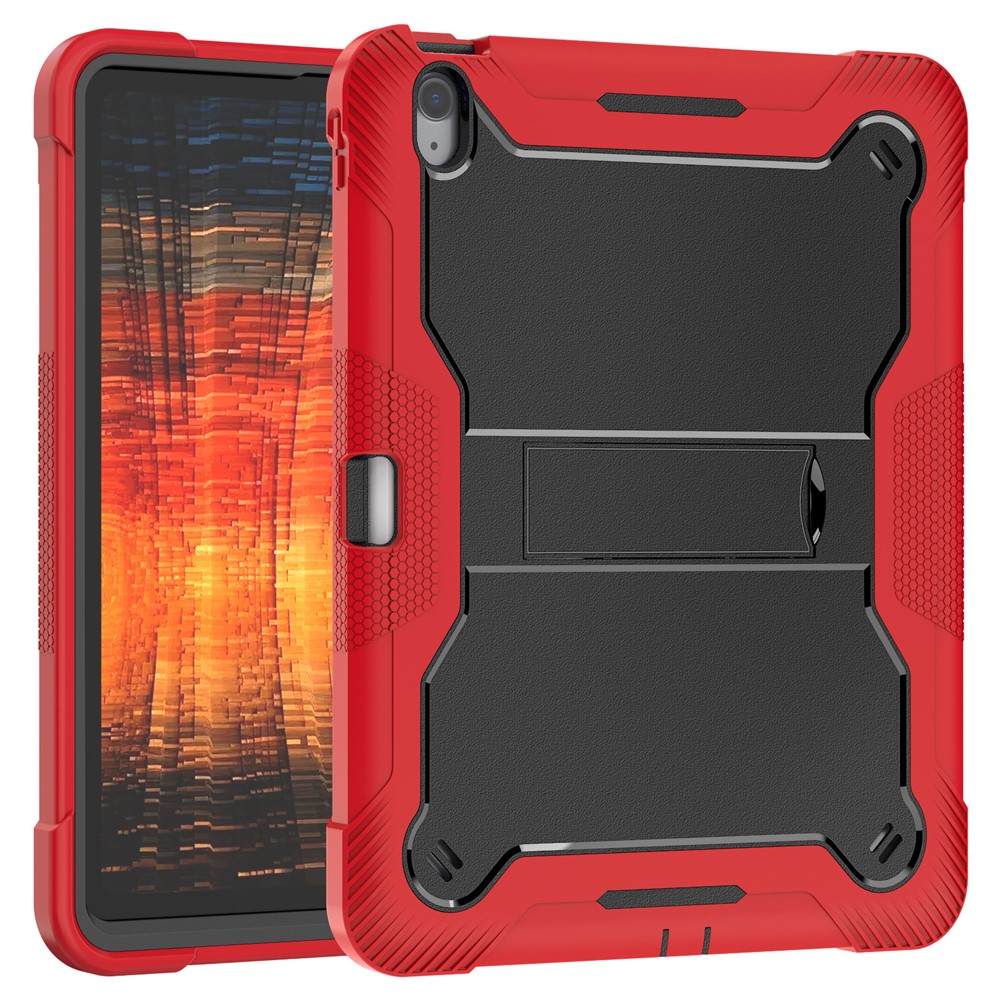 Bulk Purchasing For iPad (2025) / 10.9 (2022) Case Kickstand Silicone + PC Impact Protective Tablet Cover - Red