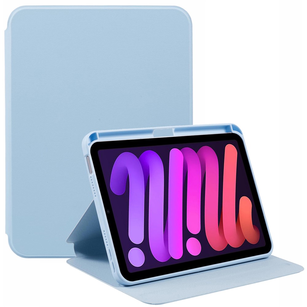For iPad mini (2024) / mini (2021) Case Stand Leather Tablet Cover - Blue