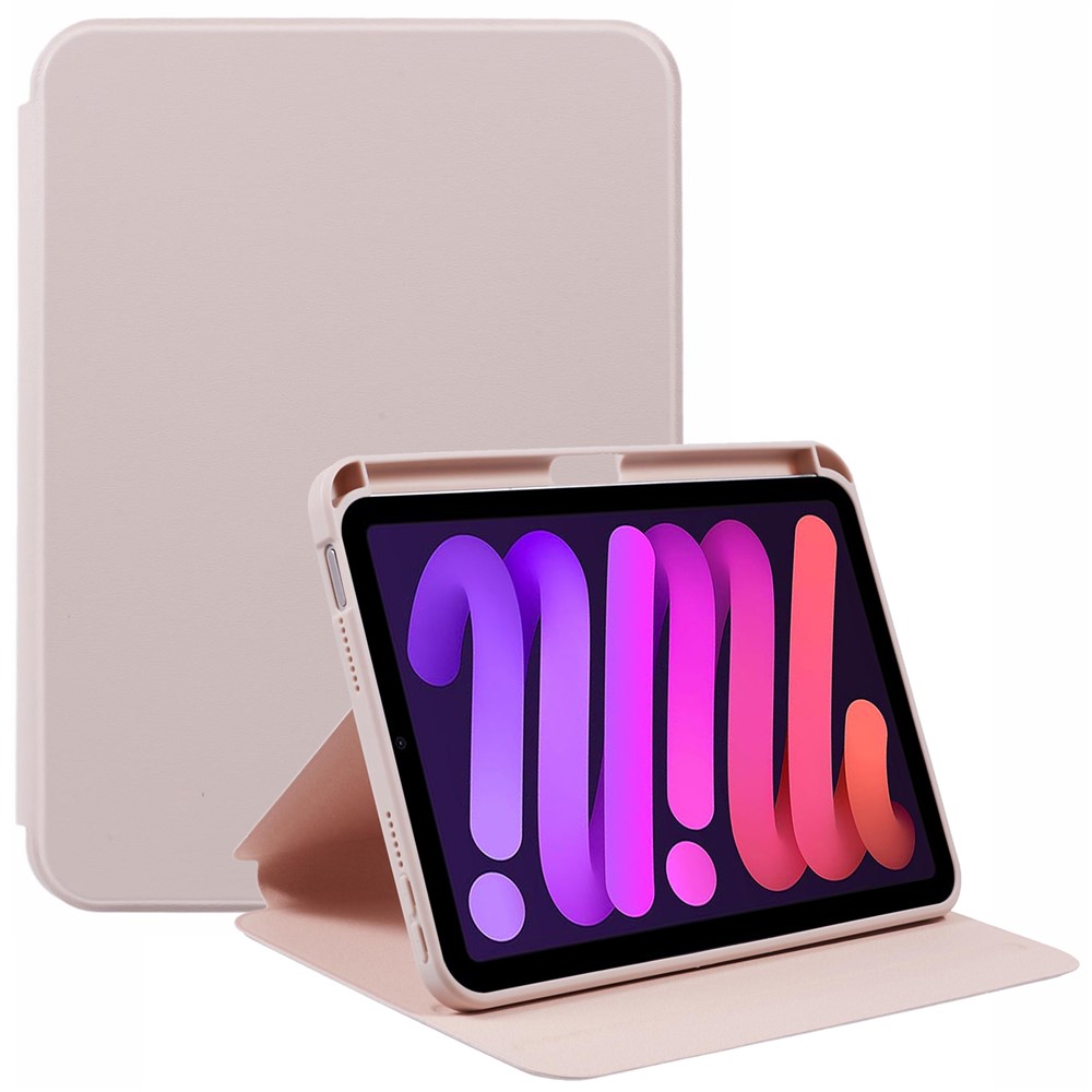 For iPad mini (2024) / mini (2021) Case Stand Leather Tablet Cover - Rose Gold
