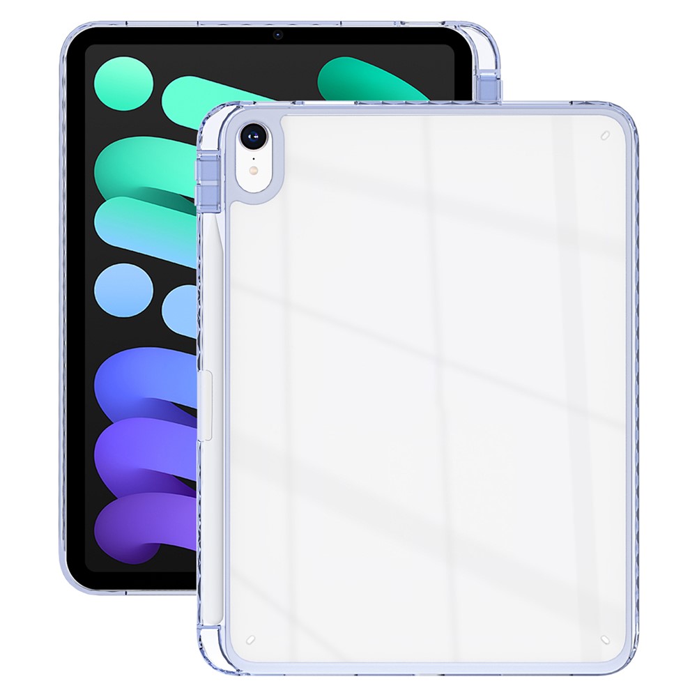For iPad mini (2024)  /  (2021) Case Clear TPU Tablet Protective Cover with Pen Slot - Lavender Grey