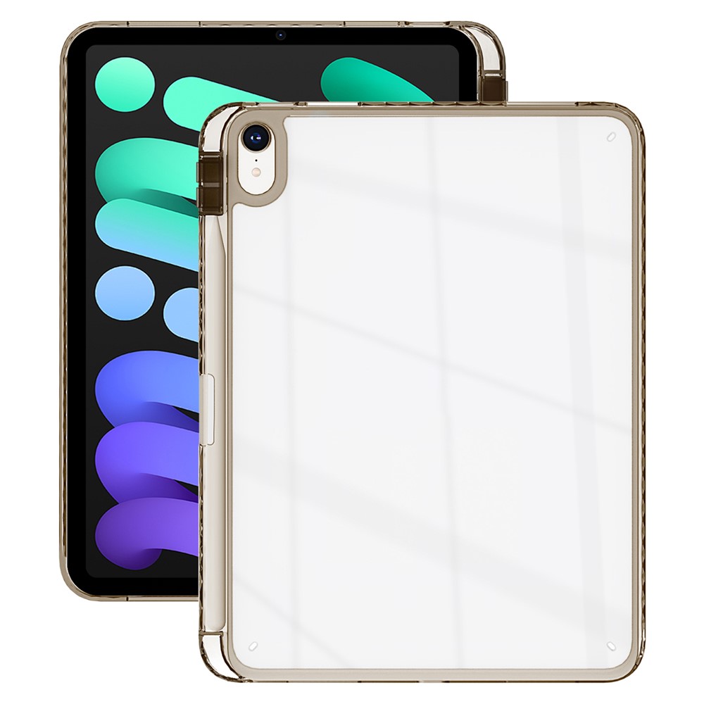 For iPad mini (2024)  /  (2021) Case Clear TPU Tablet Protective Cover with Pen Slot - Black