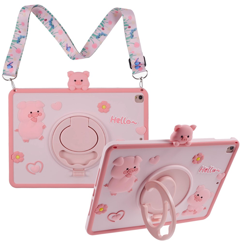 Silicone Case for iPad 10.2 (2021) / (2020) / (2019) / iPad Air 10.5 inch (2019) / Pro 10.5-inch (2017) Kickstand Cover with Strap