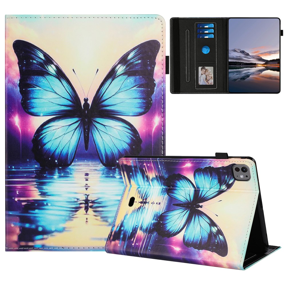 For iPad Pro 11 (2020) Case Pattern Leather Tablet Cover with Auto Sleep / Wake, Card Holder - Butterfly Reflection